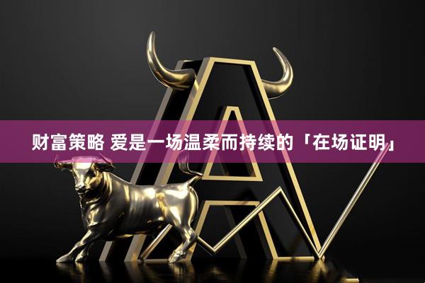 财富策略 爱是一场温柔而持续的「在场证明」