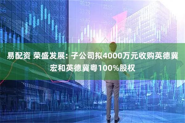 易配资 荣盛发展: 子公司拟4000万元收购英德冀宏和英德冀粤100%股权